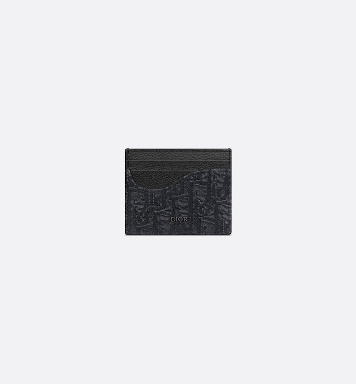 Black Grained Calfskin Card Holder W453