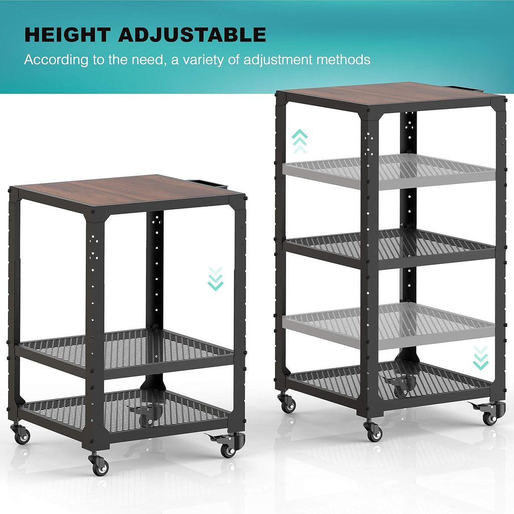 Metal Construction Rolling Storage Cart with Adjustable Shelves U218