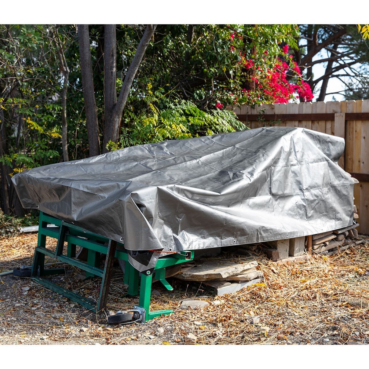 8 ft. x 10 ft. Silver and Black Weather-Resistant Tarp S40556