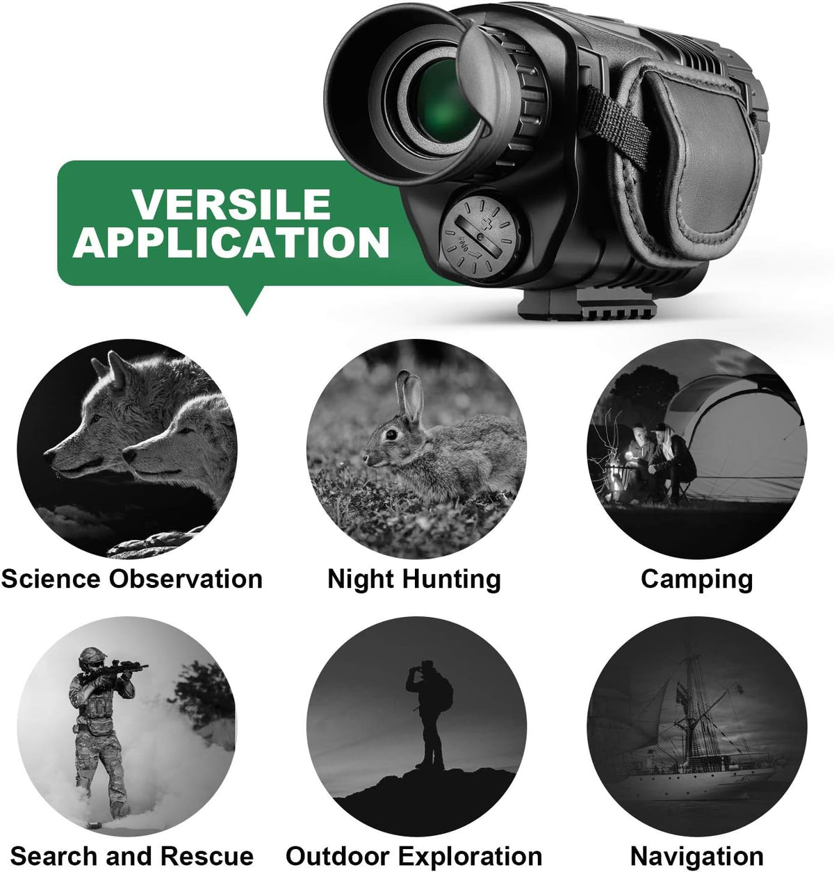 8x40 Infrared Night Vision Monocular Digital Camera with Video Playback USB Output 8G TFCard Z357
