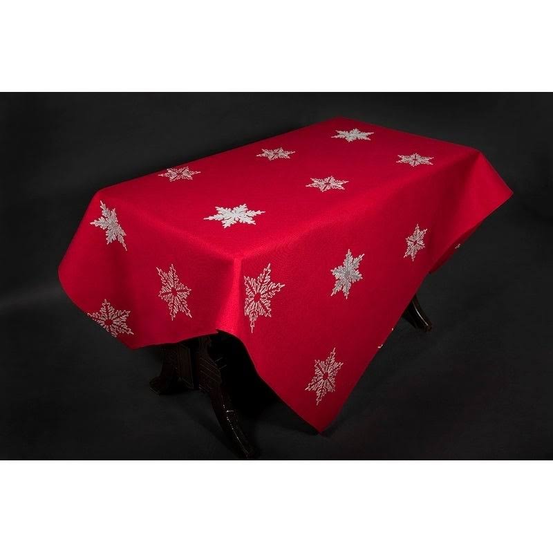 Red Square Christmas Tablecloth 60 by 60-Inch V246