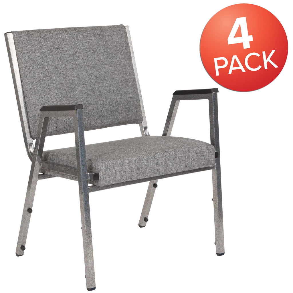 4 Pack Gray Antimicrobial Fabric Bariatric Medical Reception Arm Chair Q418428