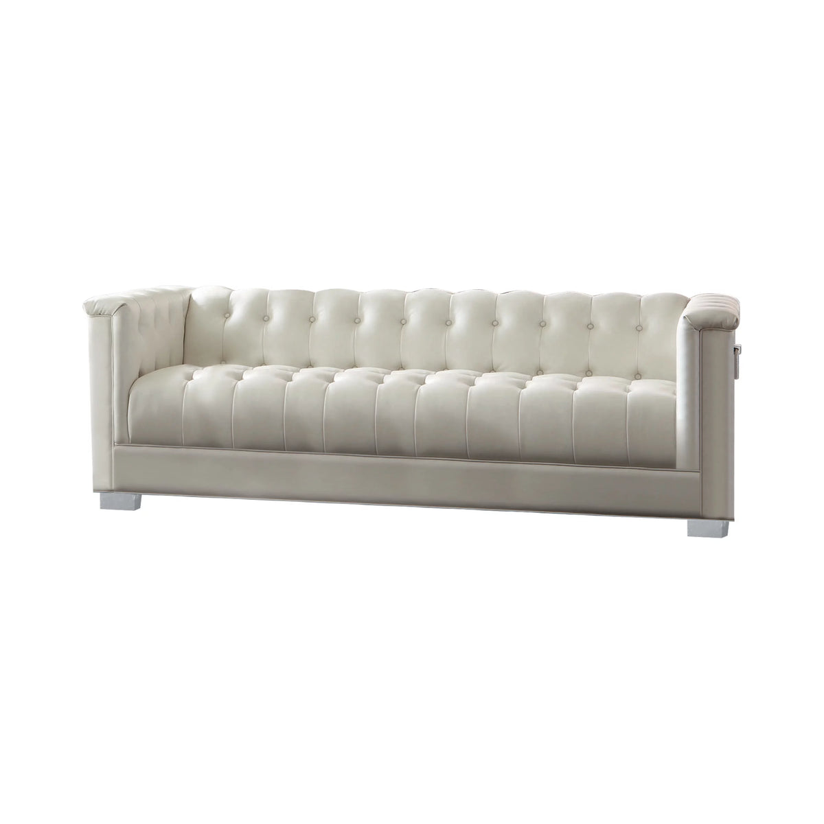 Pearl White Tufted Upholstered Sofa Z95314