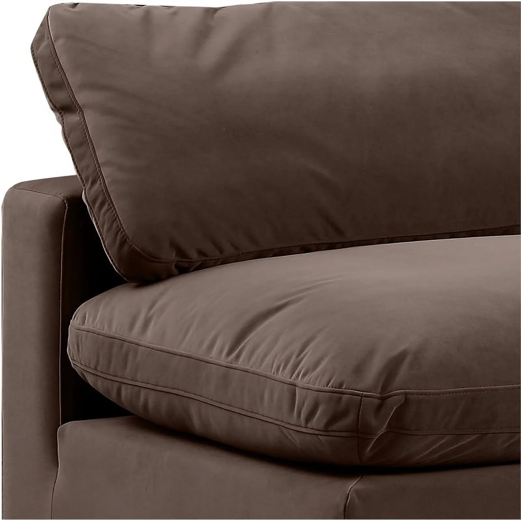 Brown Velvet Modular Sectional D837457