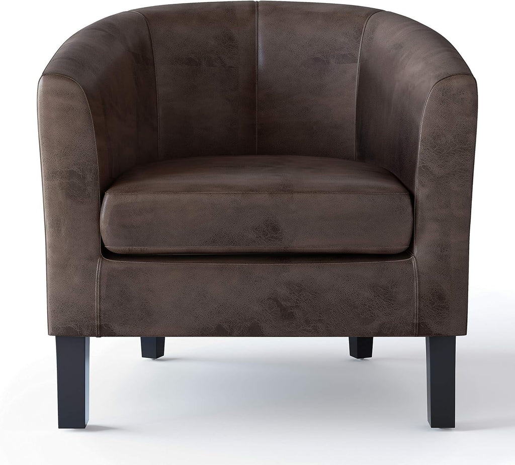 Faux Air Leather Tub Chair with Solid Wood Legs C51634