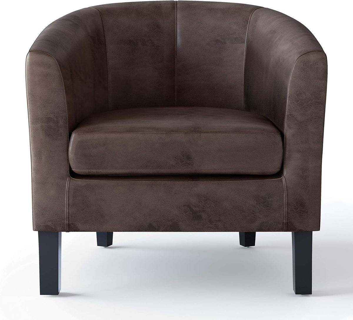 Faux Air Leather Tub Chair with Solid Wood Legs C51634