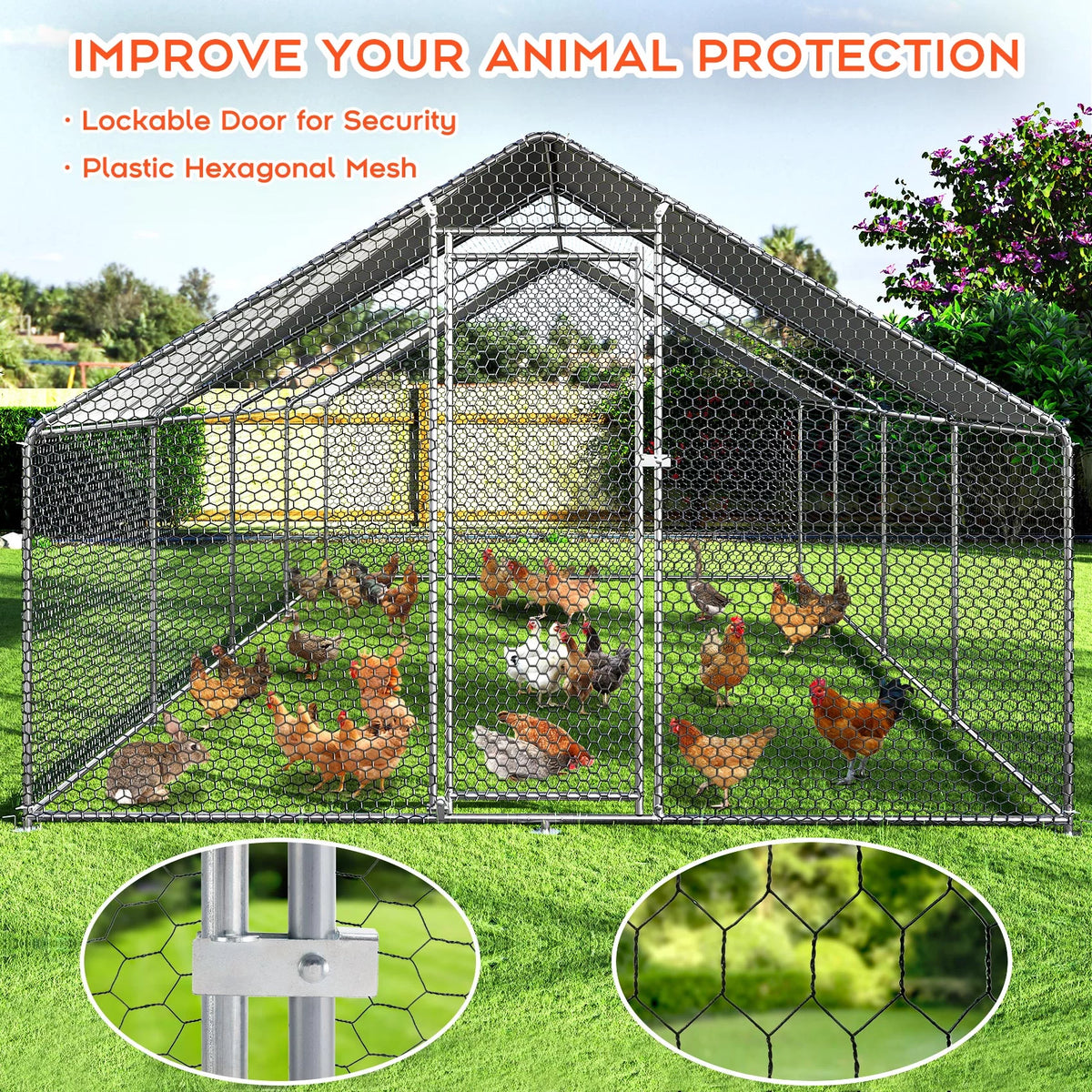 27x10ft Chicken Coop with Cover M898