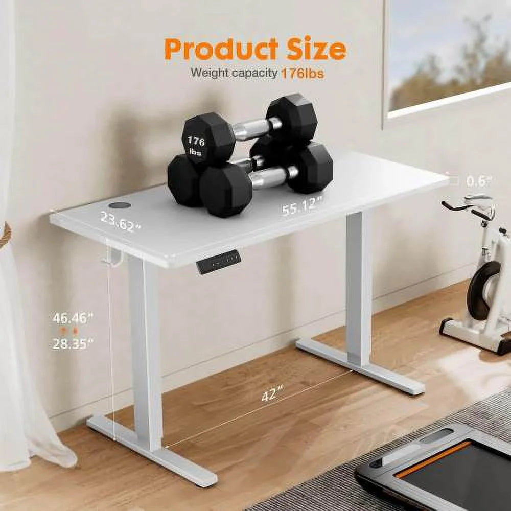 White Electric Height Adjustable Standing Desk G75180