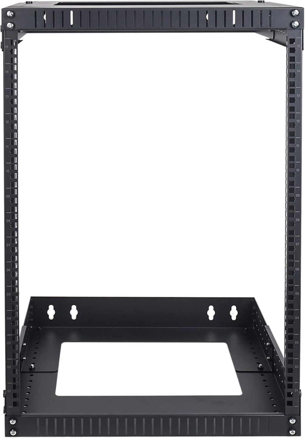 15U Wall-Mount Open Frame Server and Network Equipment Rack with Adjustable Depth 12"-20" L713