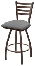 30x22 Swivel Bar Stool with Bronze Finish and Folkstone Grey Seat O763