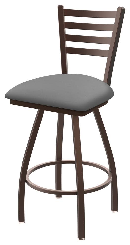 30x22 Swivel Bar Stool with Bronze Finish and Folkstone Grey Seat O763
