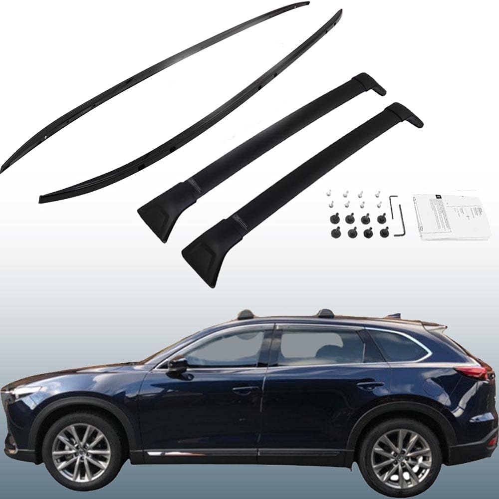 Roof Rail Rack & Cross Bar for Mazda CX-9 2016-2022, All Black X44105