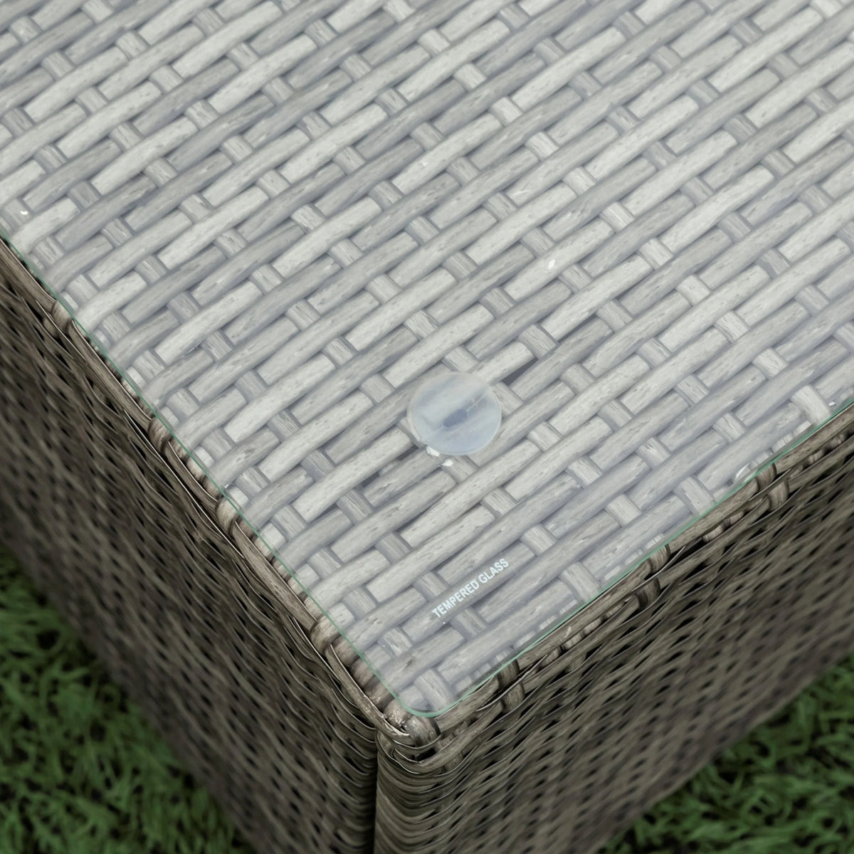 4 Piece Patio Sectional Wicker Rattan Outdoor Furniture Sofa Set with Storage Box Grey D23091