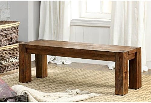 Rustic Wood Dining Bench in Dark Oak H493