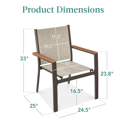 Set of 2 Stackable Outdoor Textilene Chairs with Armrests M948424