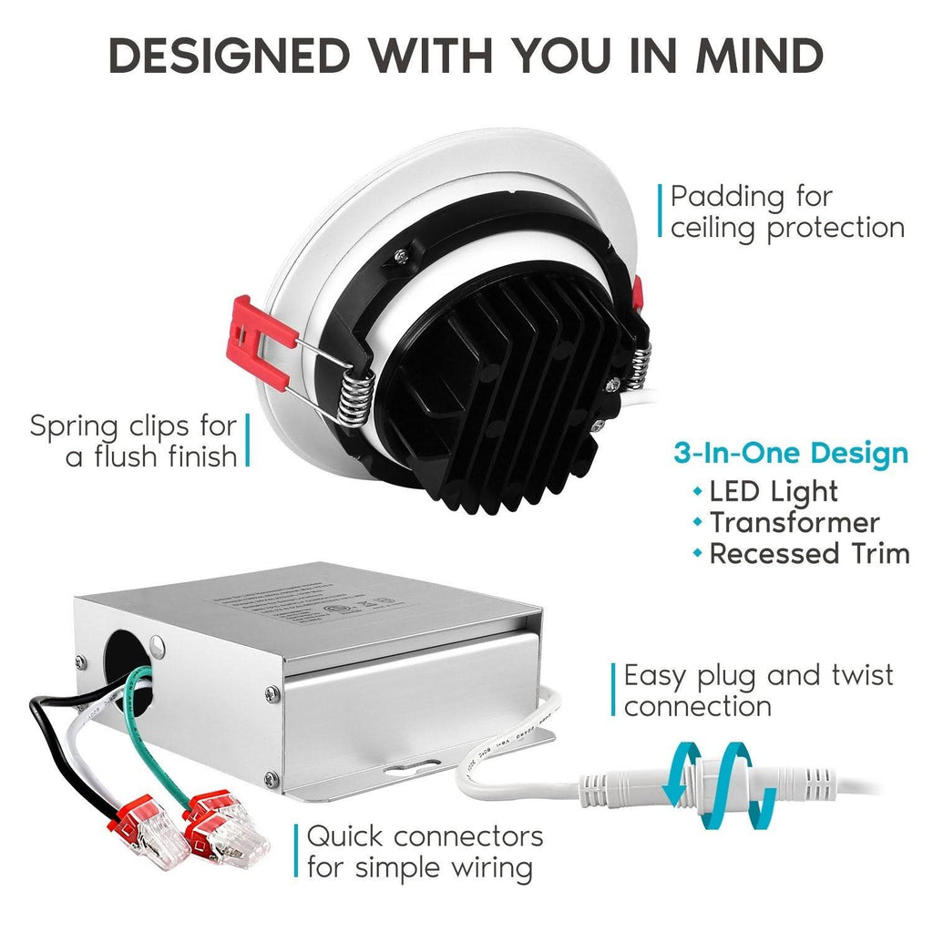 4 in Adjustable Gimbal Integrated LED Recessed Light 6-Pack G176629