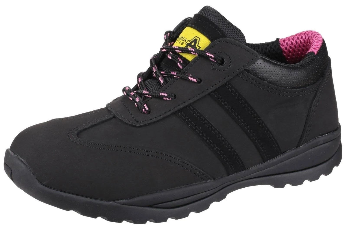 Black Lace Up Safety Trainers X98198