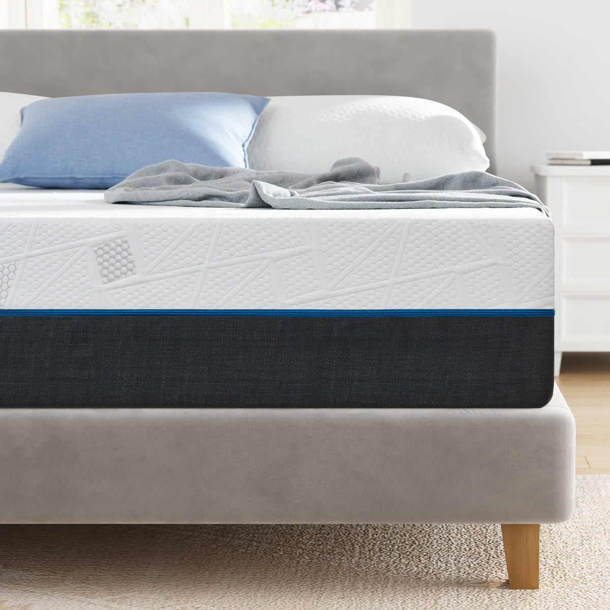 Full Size 10 Medium Gel Memory Foam Mattress Y876