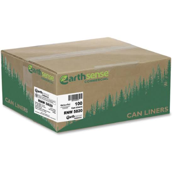 Black 55-60gal Recycled Can Liners, 100-carton F180
