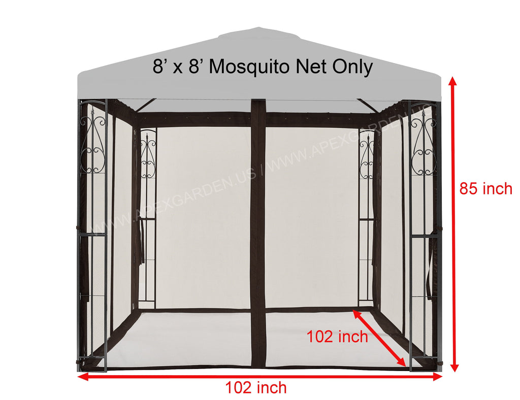 8' x 8' Gazebo Mosquito Netting N81244