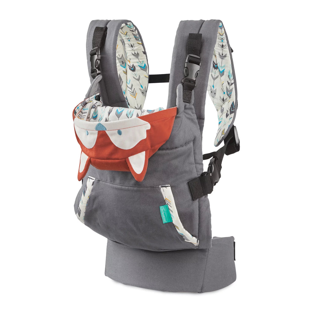 Ergonomic Hoodie Baby Carrier, 2-Position, 12-40lb, Gray Fox Y5429