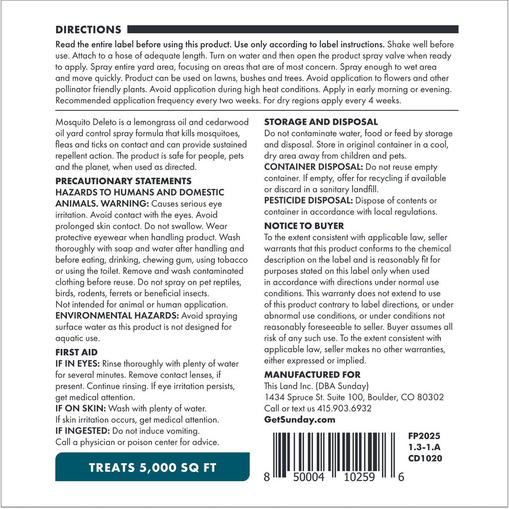 Plant-Based Bug Control Spray & Repellent 32 oz. S63733