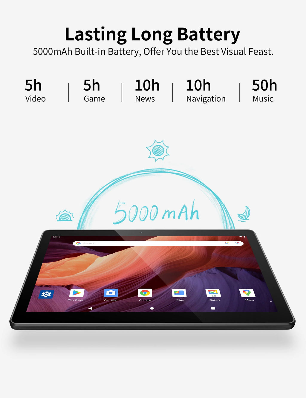 10.1 Inch Android 12.0 WiFi Tablet 6GB RAM 128GB Grey X612