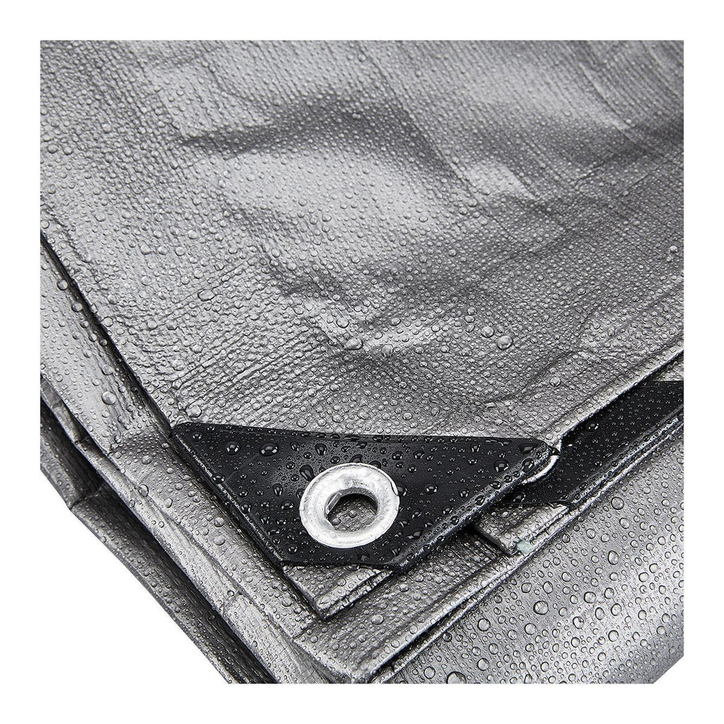 8 ft. x 10 ft. Silver and Black Weather-Resistant Tarp S40556