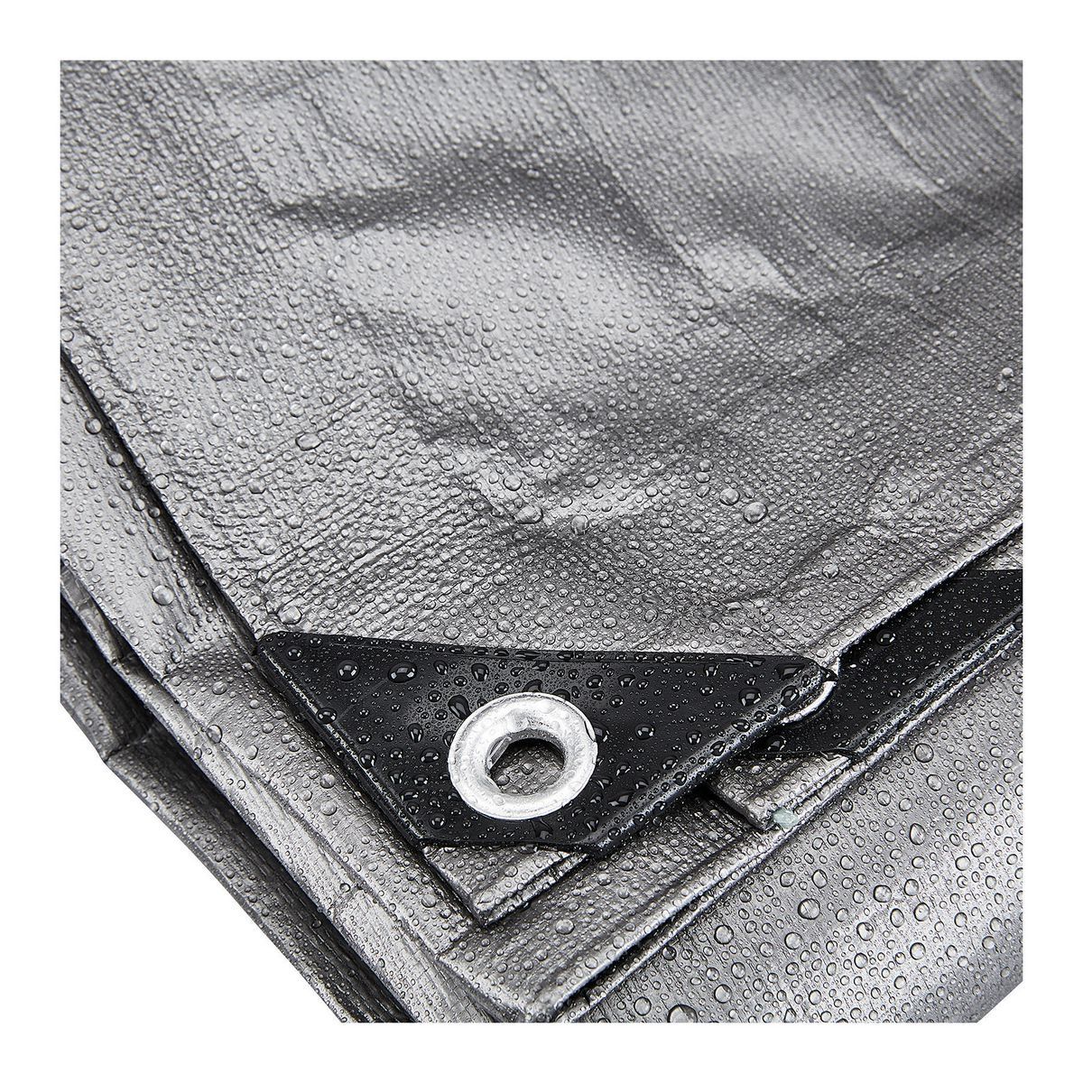 8 ft. x 10 ft. Silver and Black Weather-Resistant Tarp S40556