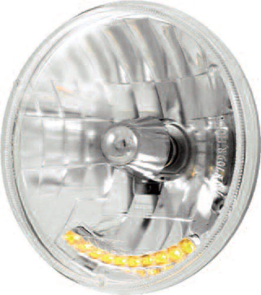 7" Crystal Headlight with 10 Amber LED N45282