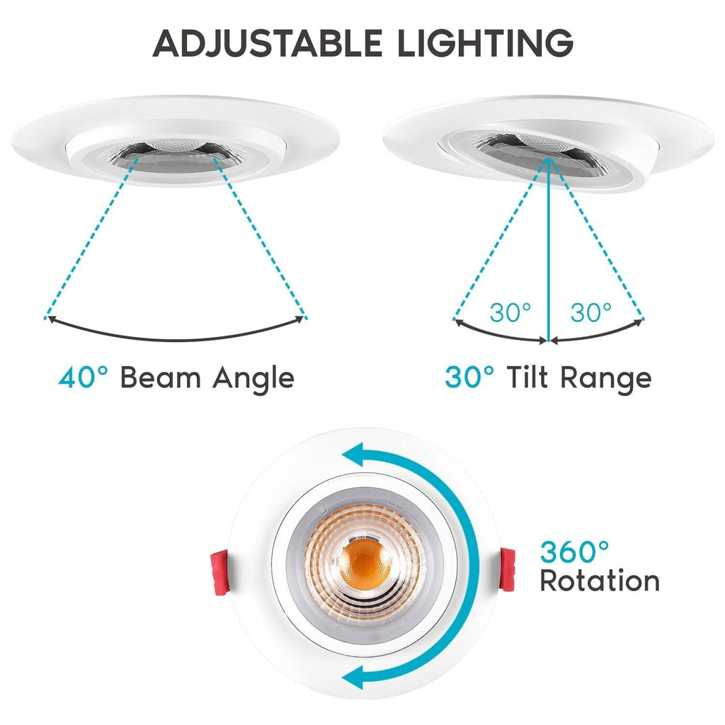 4 in Adjustable Gimbal Integrated LED Recessed Light 6-Pack G176629
