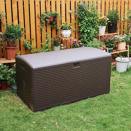 Brown 99 Gallon Deck Box with Lid R44396
