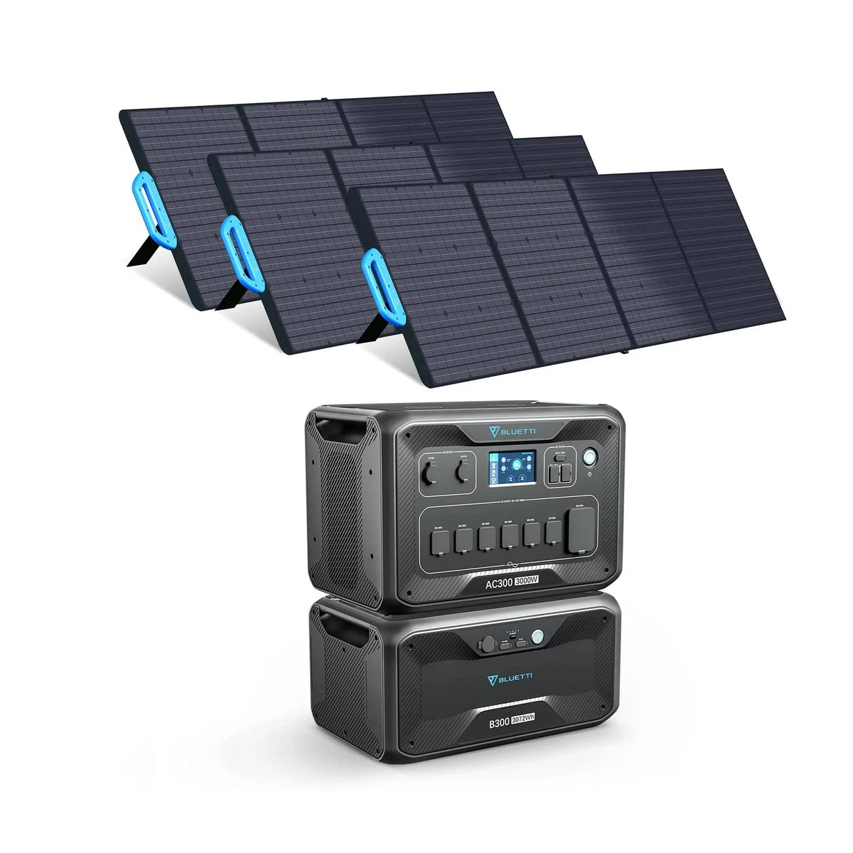 3072Wh Expansion Battery Power Station with 3 200W Solar Panels L37993