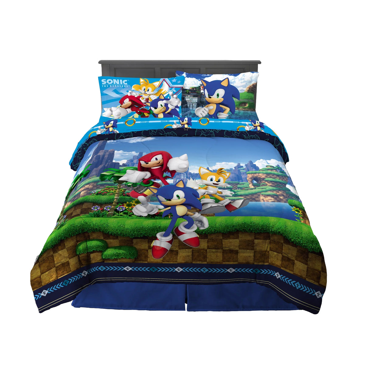 Kids Full Bed in a Bag, Comforter and Sheets, Blue I847
