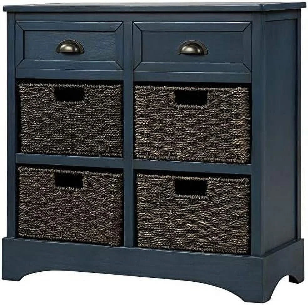 Wicker Cabinet with 2 Drawers and 4 Baskets C148492