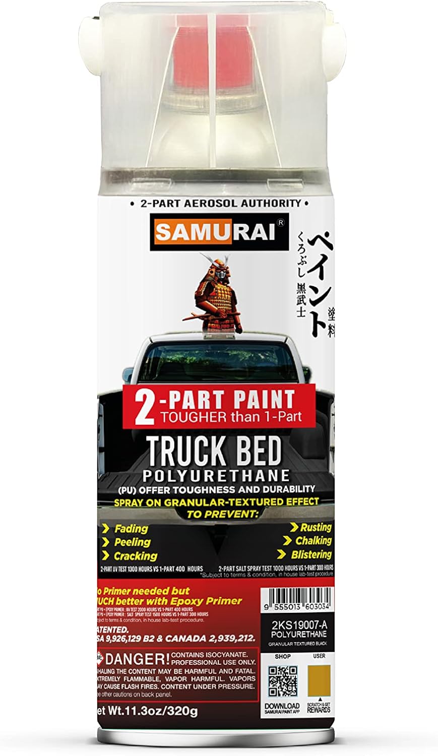 2-Part Polyurethane Bed Liner Spray Black, 11.3 Ounce, 7 Packs V300