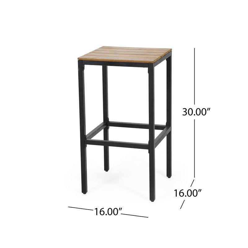 Acacia Wood Bar Stools Set of 2 Teak/Black Q9461