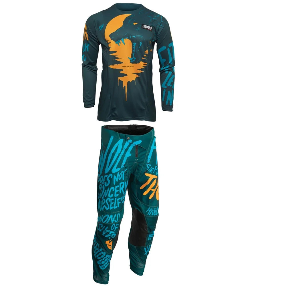 Teal/Tangerine Youth Jersey and Pant Combo D909975