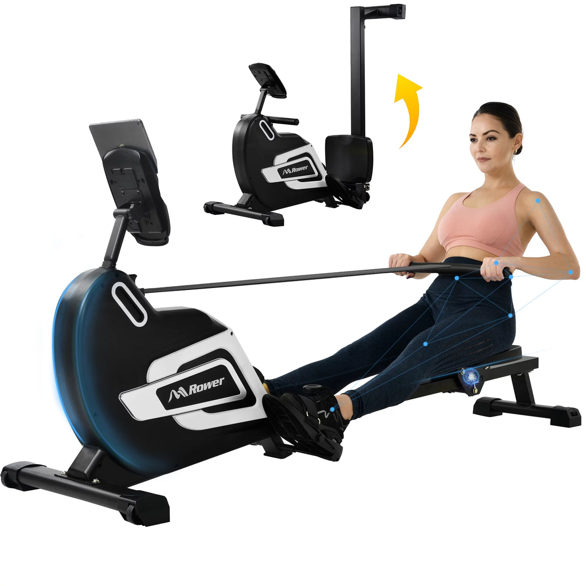 Folding Rowing Machine with 14 Levels of Resistance E301