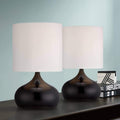 Set of 2 Canary Yellow Metal Mini Accent Lamps O276287