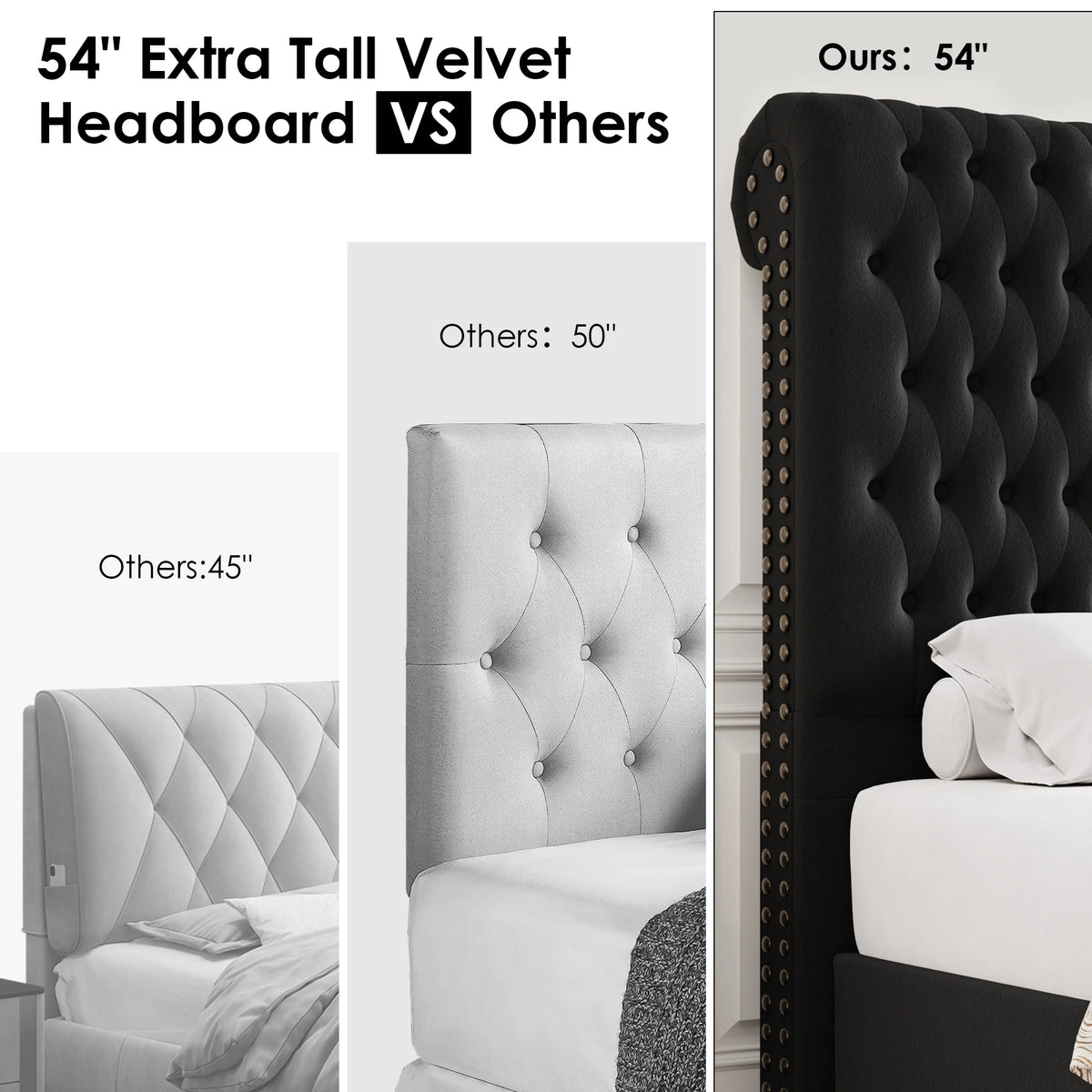 Queen Size Storage Bed with Tall Headboard and Drawers F337584