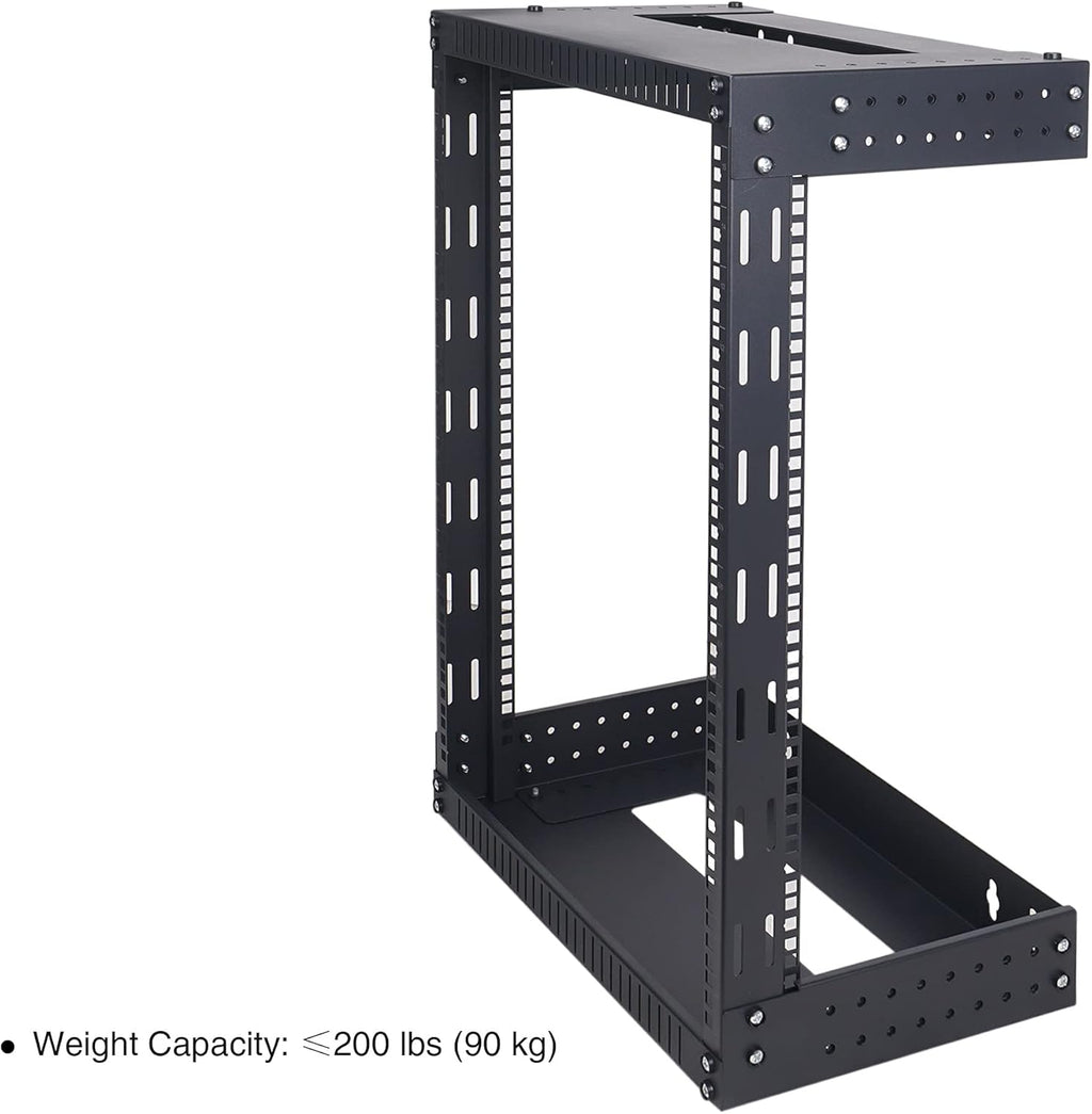 15U Wall-Mount Open Frame Server and Network Equipment Rack with Adjustable Depth 12"-20" L713