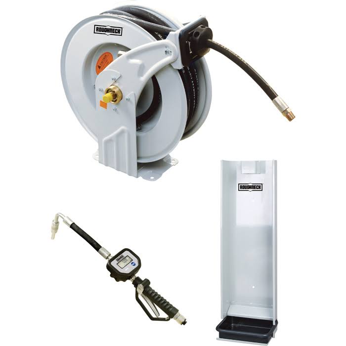 Oil Hose Reel Kit, 1/2 inch x 50 ft, 1500 psi, Control Valve, Drip Tray T516542