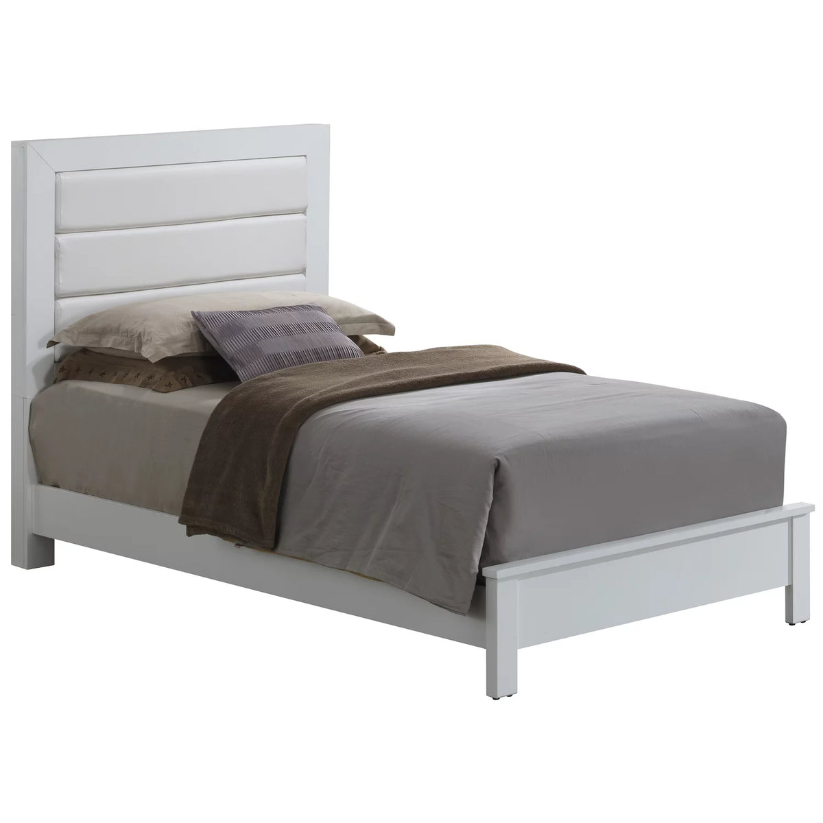White Twin Bed D413395