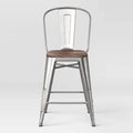 24 Counter Stool with Wood Seat, 2 Pieces K515