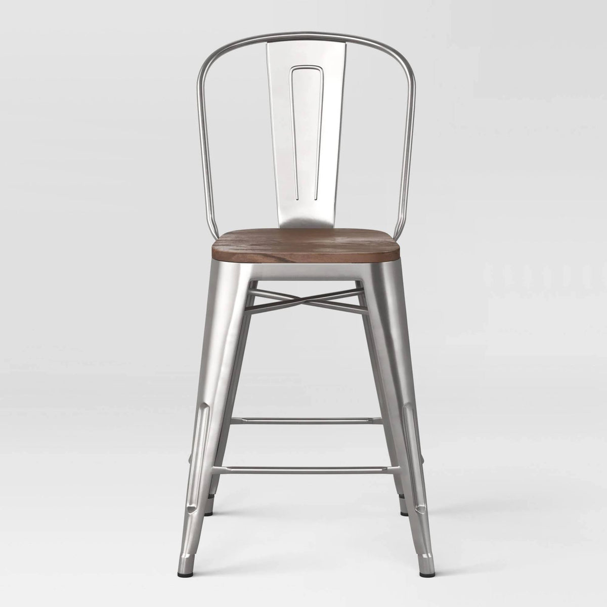 24 Counter Stool with Wood Seat, 2 Pieces K515
