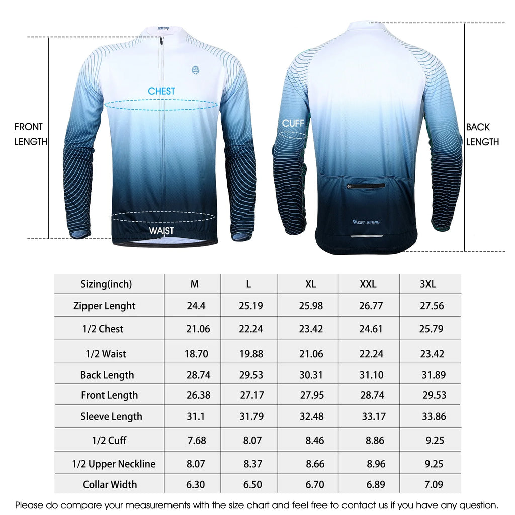 White Long-Sleeved Cycling Jersey Q827
