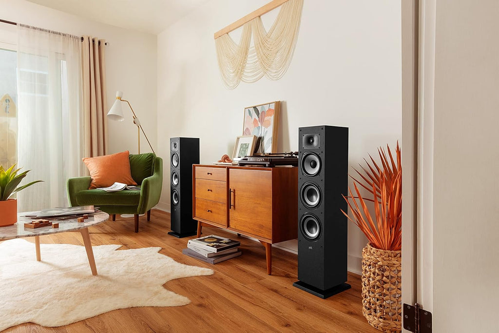Midnight Black Tower Speaker with 1 Tweeter and 6.5 Woofer O9889