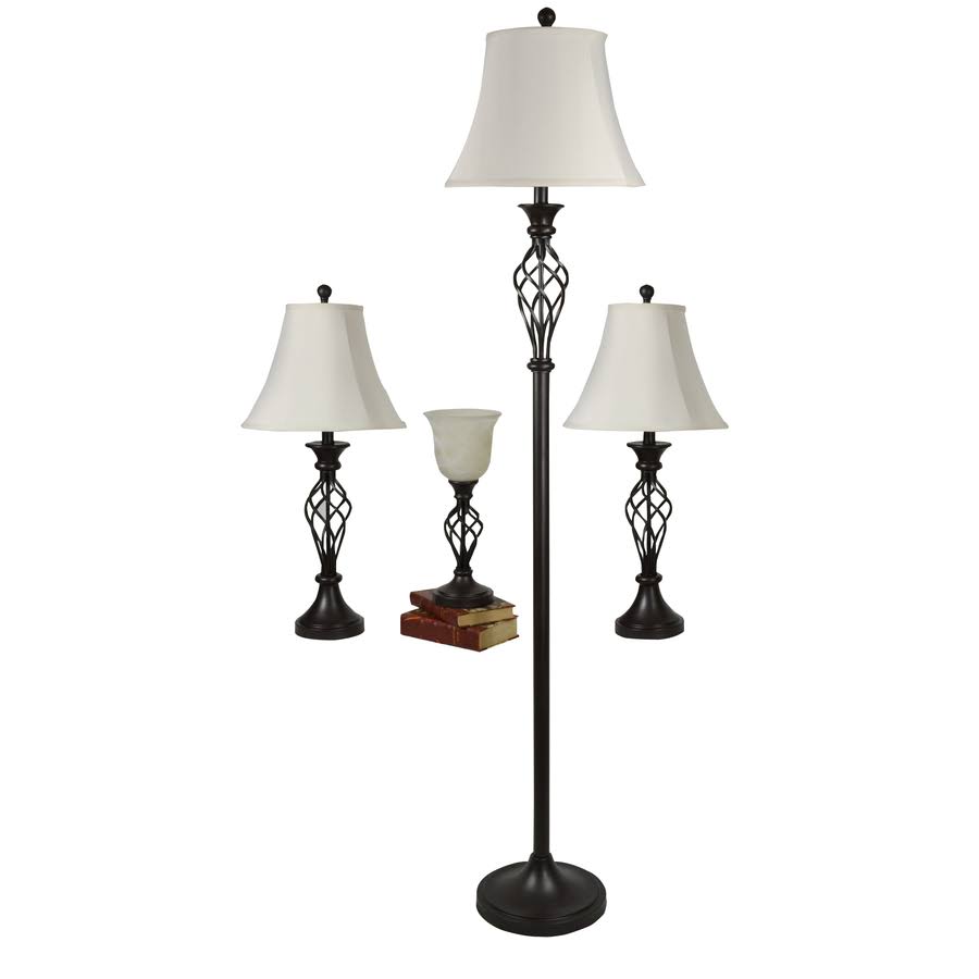 4-Piece Lamp Set with White Shades P898