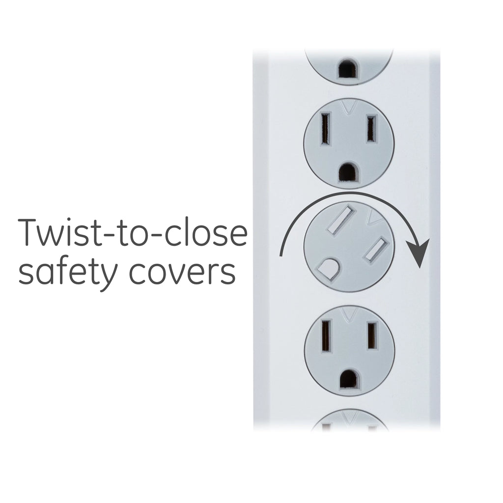 6-Outlet Surge Protector Power Strip White D137